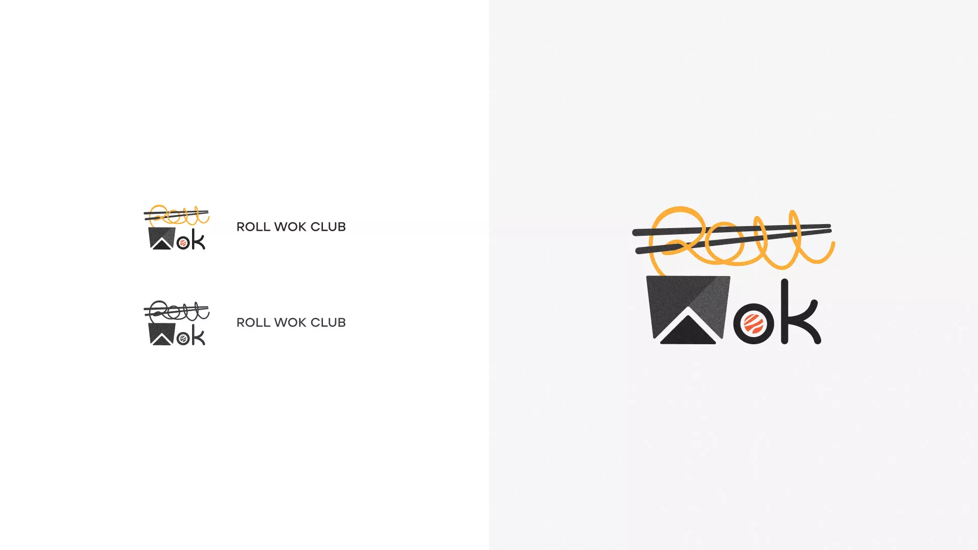 Разработка логотипа суши-бара «Roll Wok Club» в Любиме