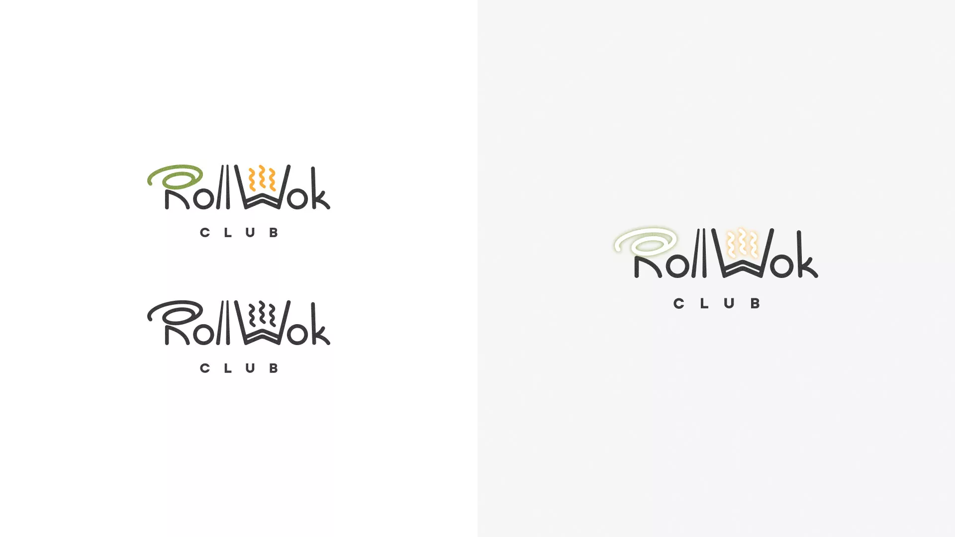 Разработка логотипа и фирменного стиля суши-бара «Roll Wok Club» в Любиме