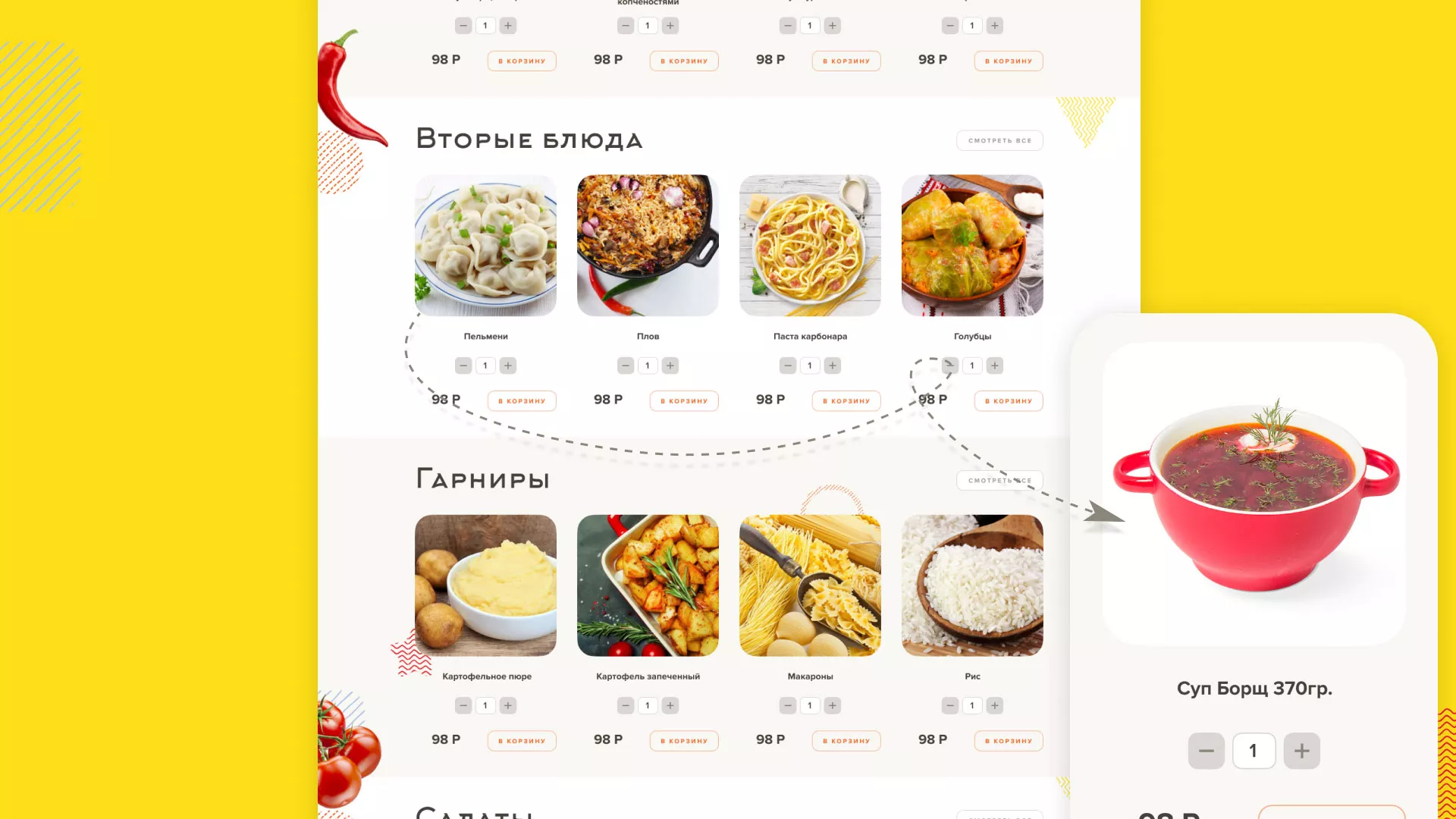 Разработка сайта кафе-столовой «Суп-Мясо-Салат» в Любиме